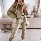 Print Hoodies Tracksuits Women's Fleece 2 Piece Set Female Pants Sets Casual Sports Lace Up Hooded Sweatshirts Autumn