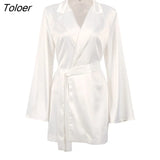 Y2k Sexy Two Piece Set Women Satin Coat Top With Pants Suit 2022 Fashion Chic Autumn Streetwear Female 2 Piece Sets