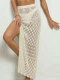 Yang Hollow Open Fork Sexy Beach Resort Dress Sunscreen