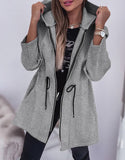 Fashion Casual Autumn And Winter Hooded Zipper Jacket Women's