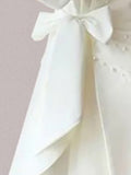 Fashion Women's Suit Dress Notched Collar Bow Lace Up Wait Spliced Pearls Pleated White Dresses Spring 2023 New