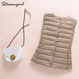 Down Vest Women Outerwear Ultra Light Jacket Women 2019 Sleeveless Ultra Thin Down Jacket Female Women's Warm Vest