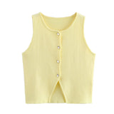 Women's Clothing 2025 Autumn And Winter New Fashion Two-Color Flat Needle Short Vest