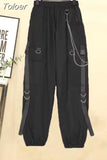 Hip-hop Style Patchwork Shirt Punk Chain Pants Two-piece Fashion Women's Pants Set Street Dance Boy Set Summer