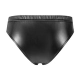 Toloer Men's Close-Fitting Matte Leather Triefs Sexy Open File Lekhoers Size Accurate No Smell-Outfit