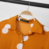 ZANZEA Autumn Women Full Sleeved Blouse Buttons Down Baggy Shirt Loose Polka Dots printed Casual Fashion Retro Elegant