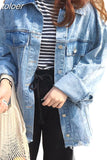 Denim Women's Jackets Lapel Batwing Long Sleeve Tassel Hem Designer Hole Loose Big Size Oversized Coats Female 2023