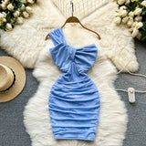 Irregular Women Mesh Summer Dress 2022 Halter Elegant Sexy Vacation Slim Temperament Ladies Mini A Line