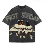 For Men And Women On The Street Summer Casual Short-Sleeved TST Simdd! Printed