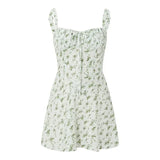 Dress y2k Clothes Women Floral Print Spaghetti Strap Sleeveless High Waist A Line Mini Dress 2000s Dresses