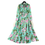 Retro Breeze Mashed Floral Shirt Collar Dress Women's Spring Waists Thin Senior Sense Light Luxury Big