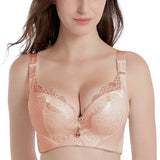 Push Up Bra Women's Lace Underwire Bras Adjusted-strap Plus Size Brasserie with Padded 34 to