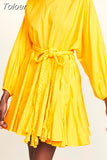 Casual Print Dress For Women O Neck Long Lantern Sleeve Bandage Bow High Waist A Line Dress Female Fashion New 2023