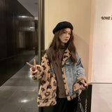 2022 Jean Jacket Women Denim Jackets Autumn Winter Loose Plaid Zipper Tops Streewear Hip Hop Coats Jackets Ladies Plus Size