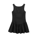 Women's New 2025 Folding Decorative Denim Effect Short Dress Women