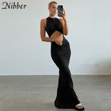 Y2k Sexy Beach Bodycon Dresses Women Hollow Out Off Shoulder Backless Print Tie Dye Blue Maxi Dresses 2021