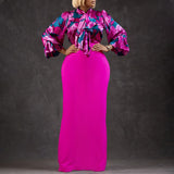 Women's 2025 New Fashion Print Strapped With Long-Sleeved Shirt Skirts