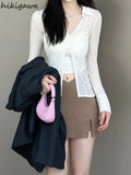 Blusas Mujer De Moda Lace Long Sleeve Blouses for Women Sexy Tunic Summer Shirts See Throught Korean Chic White Blouse