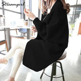 Sweater Cardigan Women Winter Cardigans Long Sweater Thick With Pocket Yellow Knitted Cardigan For Women Autumn
