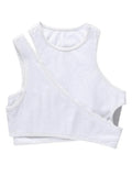 Ribbed Crop Tank Top Set-Outfit