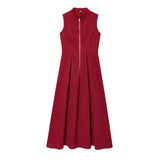 Homemade New Women's Dress Dress Collar Sleeveless Waist Commuting Temperament