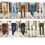 Fashion Casual Men Solid Color Pockets Cotton Long Pants Plus Size Straight