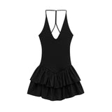 Homemade New Women's Dress Classic Pinsing Hanging Neck Dress