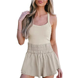 Women Tennis Dress Summer Casual Solid Color Sleeveless Open Back Athletic Mini Dresses with Pockets Sports Workout Golf