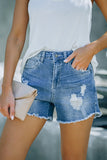 Hem Denim Shorts with