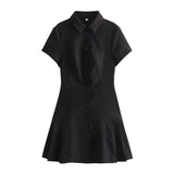 2025 Women's Shirt Style Mini Dress 3D Three-Dimensional Pattern Short