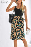 Summer Women Causal Leopard Print Mini Dress O Neck Elegant Stitching Vacation Party Vestidos Beach Outfits For