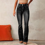 2025 New Retro Elastic Jeans Women's Water Wash Trousers