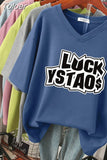 100% Cotton L-5XL T Shirt Plus Size Tshirt Short Sleeve Women Top Summer Letter Print Couple V Neck Oversized T