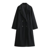New Soft Double Buckle Dress Loose Coat