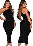 One Shoulder Scrunch Long Party