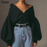 Vintage Sexy Button White Blouse Women Lantern Sleeve Oversized Loose Women Shirt Cotton Office Ladies Tops Blusas