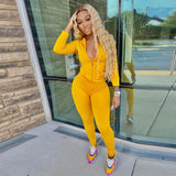 Yiallen Autumn Two Piece Set Women Long Sleeve Hooded Zipper Pocket Sporty Jackets+Leggings Matching Sets Workout Stretchy