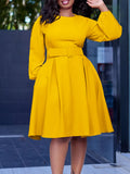 With Belt African Women's Clothing 2025 Autumn And Winter 2025 New Long-Sleeved Elegant Collar