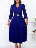 Women's Clothing 2025 Autumn New V-Neck Fashion Temperament Elegant Folding Skirt