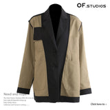 New Irregular Tailoring Splicing Bumpy Long Wind Coat Coat Coat Women