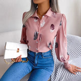 Wind Shooting 2025 Spring And Summer Temperament Feather Lantern Sleeve Collar Shirt Women's