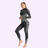 Women Gym Sets Female Sport Suits Wear Running Clothes Women Fitness Sport Workout Suit Long Sleeve Top