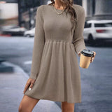 Autumn And Winter Explosion Of Women's Pure Color Doll Sweater Dress
