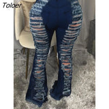 New Design Letter Print Cute Cartton Denim Pants Hight Waist Hollow Out Hole Ripped Jeans Women Sexy Straight