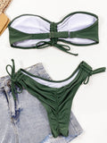 Toloer Outer Single Bikini Ladies Split Sexy Pleold Solid Color Bikini B600W-Outfit