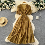 Dress Women 2025 New Gentle Wind Temperament Slings Waists Thin Vertical Knitted Dress Inside The Long