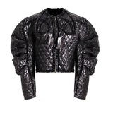Black Bgi Size Warm Cotton-padded Coat Long Sleeve Loose Fit Women Parkas Fashion Tide New Autumn Winter 2022
