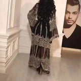New Women's Beads Big Sexy Long Dress Shawl Banquet Evening Dress