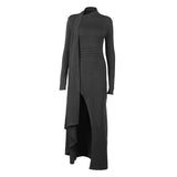 Knitted Long Sleeve Sexy Open Fork Ken Bean With The Same Body Dress In Summer Babes