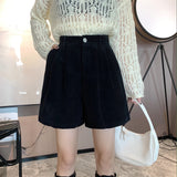 Shorts Women Loose A-line Elegant Ladies All-match Autumn Soft Warm Simple Prevalent Femme Korean Style Popular